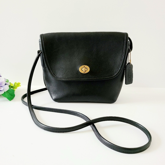 Coach Bags Coach Quincy Black Leather 9s Vintage Crossbody Bag